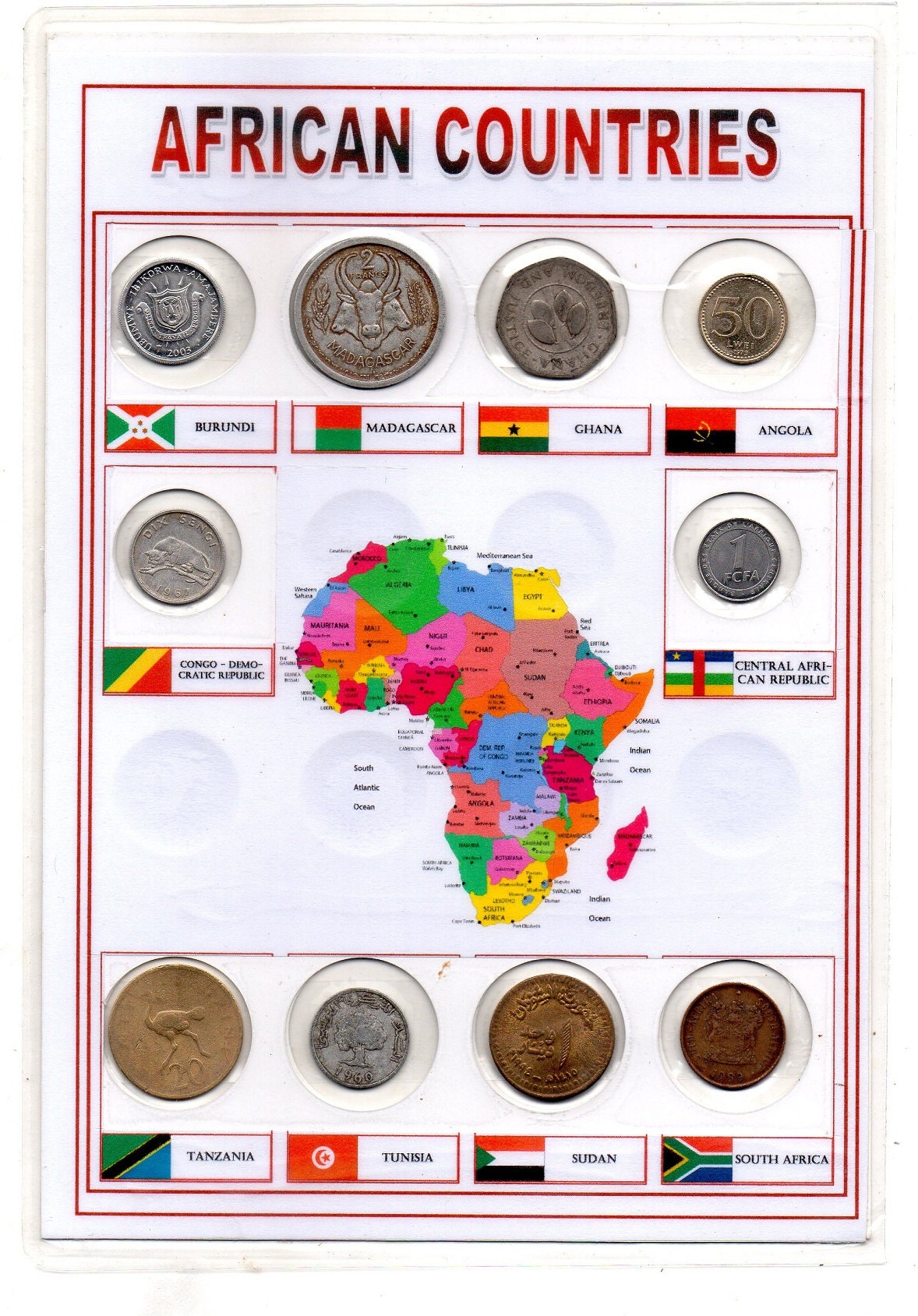 Lot 10 PCS Different Africa Coins From 10 African Countries Pack