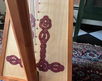Hand Painted Celtic Knot Harp Decals - Set of 2