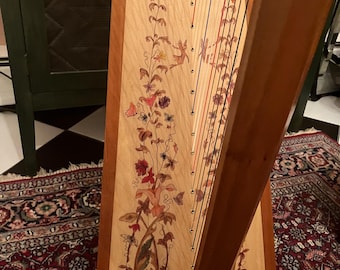 Calcomanía de arpa de primavera: vinilo adhesivo pintado a mano con acuarela