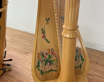 Summertime, a removable, hand painted harp soundboard decal