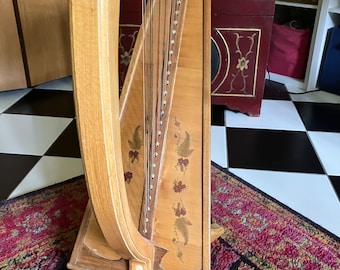 Hand Painted Harp Decals, Petite Violets, Removable Vinyl