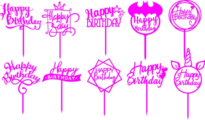 Download Svg Template SVG cake topper SVG happy birthday cake ...