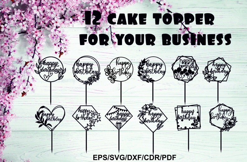 Happy birthday svg cake topper Vector for CNC Cake topper Happy birthday svg cake topper Vector for CNC Cake topper