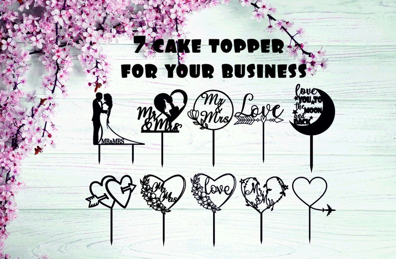 Download Wedding Cake Topper svg CNC Bride And Groom Cake Topper for | Etsy