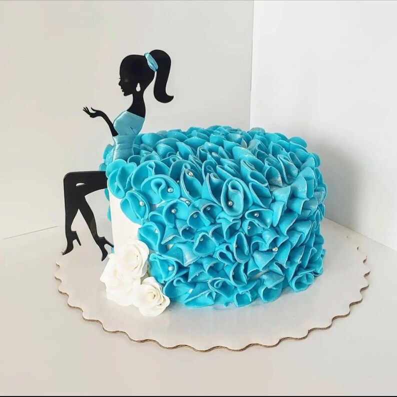 Download Sitting girl cake topper svg girl Silhouette Topper Woman ...