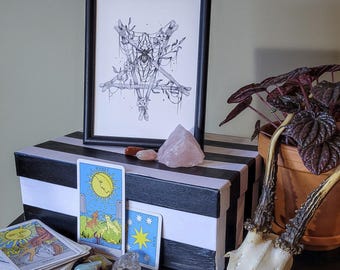Pentagramm mit Spinne, Pentagramm mit Spinnennetz, Okkult, Magie, Stern, Satanisch, Hexe, Gothic Wandkunst, Altar, Dekoration, Ritualobjekt