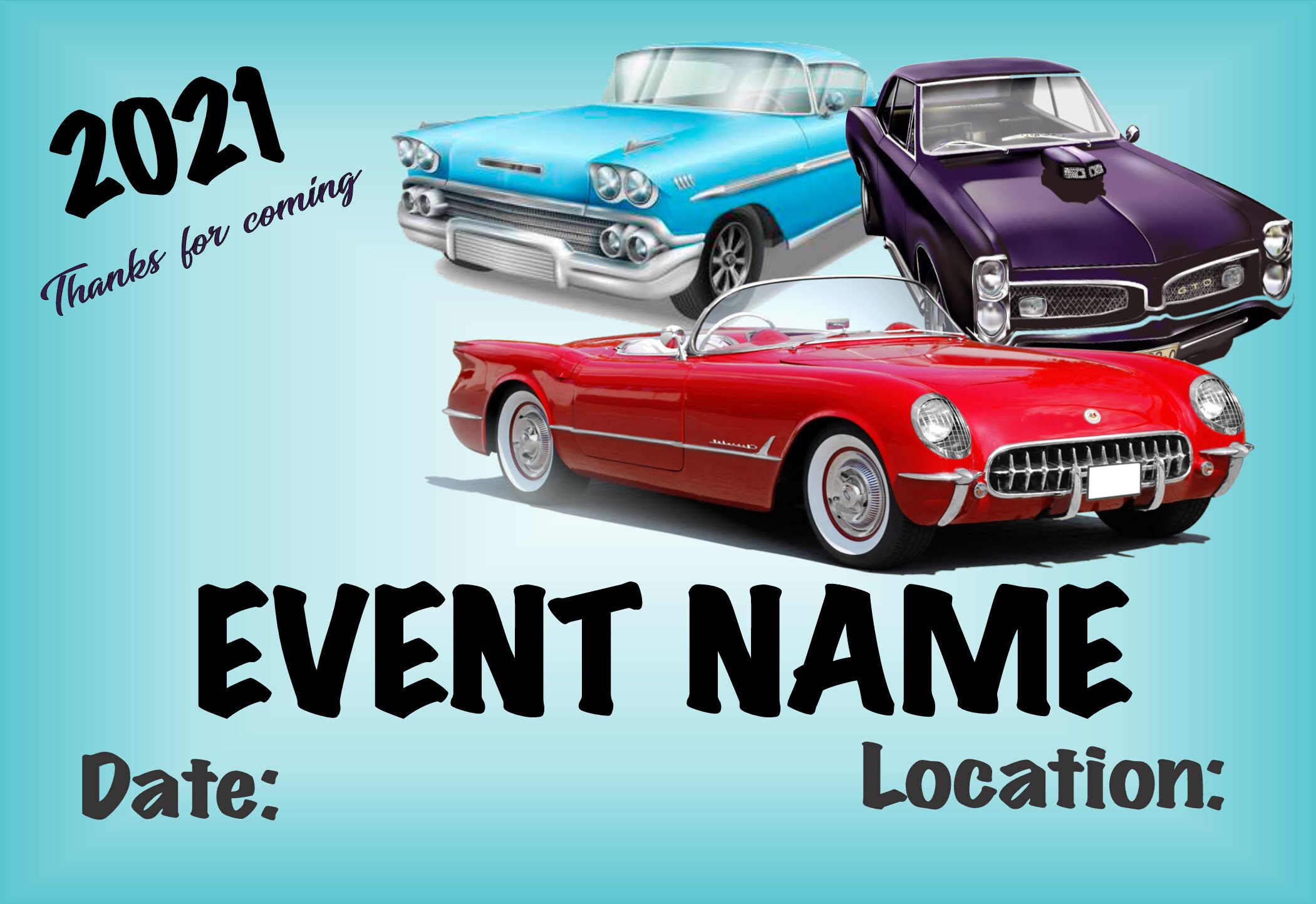 Car Show Dash Plaque Full Color Pack of 25 Etsy