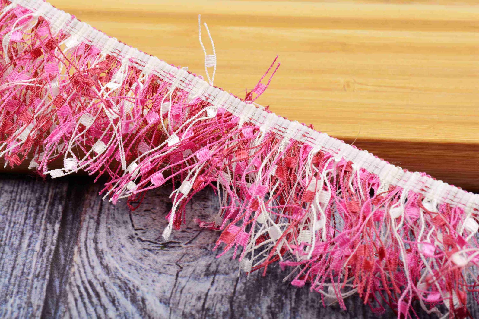 2 Yards Pink Color Fringe Lace Trim Edge Tassel Fabric Stage | Etsy