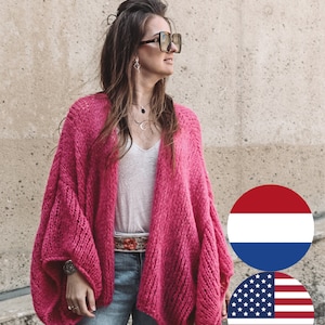 Strickanleitung – Gestrickter Kimono – Übergroßer Cardigan / Kimono – Übergroßer Strick – MissMurphy.nl