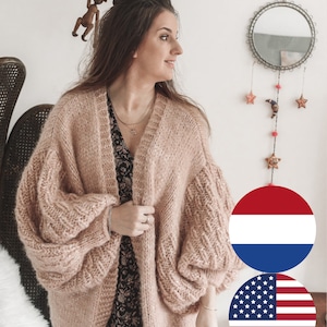 Strickmuster – Tropfen-Cardigan – MissMurphy.nl – Übergroßer Cardigan – Spezialärmel – übergroßer Strick