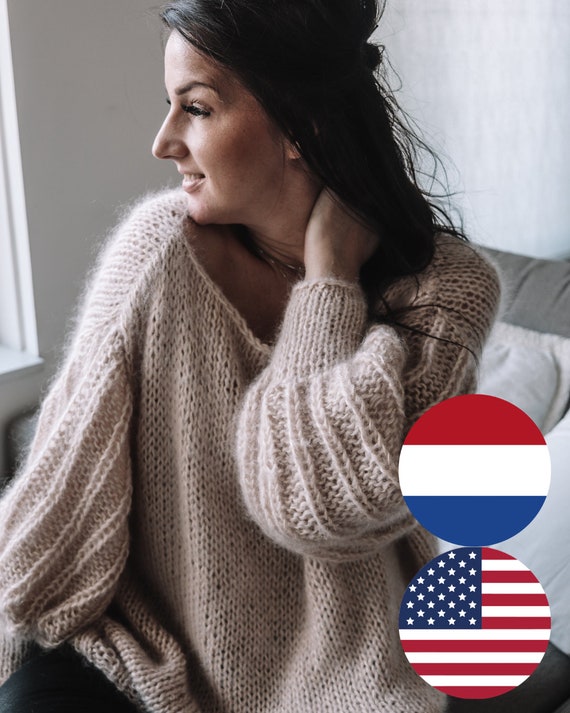 Knitting Pattern Oversized Sweater Fancy Sleeves Sweater - Etsy