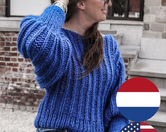 Knitting Pattern - Nettie Sweater - Oversized Sweater - Wide Special Sleeves - Oversized Knit - MissMurphy.nl