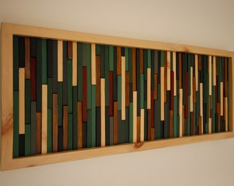 Wood Wall Art Mid-Century Hanging Sculpture Painting