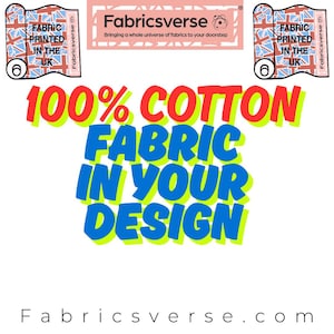 100% katoenen natuurlijke stof Print je eigen ontwerp Custom Fabric bedrukking bedrukte stof gedrukt in het Verenigd Koninkrijk. Gepersonaliseerde bedrukking