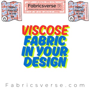 Natuurlijke stof van 100% viscose Print je eigen ontwerp Op maat gemaakte stof bedrukte stof bedrukt in het Verenigd Koninkrijk. Gepersonaliseerde bedrukking