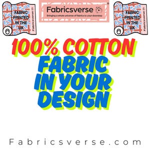 100% Cotton single jersey natural fabric Print your own design Custom Fabric printing printed fabric printed in the UK.Personalised printing