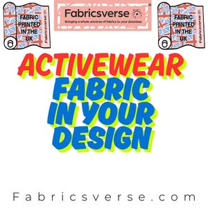 Custom Fabric printing on MATT Activewear Swimwear Spandex fabric. Fabric printing in the UK.Luxurious 4 way stretch fabric.