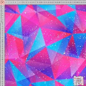 GEO Abstract printed fabric Recycled Spandex 4 way stretch fabric printed in the UK ECO Friendly & certified Recycled Fabric