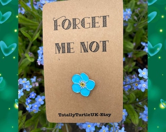 Forget me not enamel pin badge in memory remembrance bereavement pin