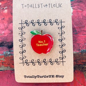Red or green Apple enamel pin positivity/teacher gift image 4