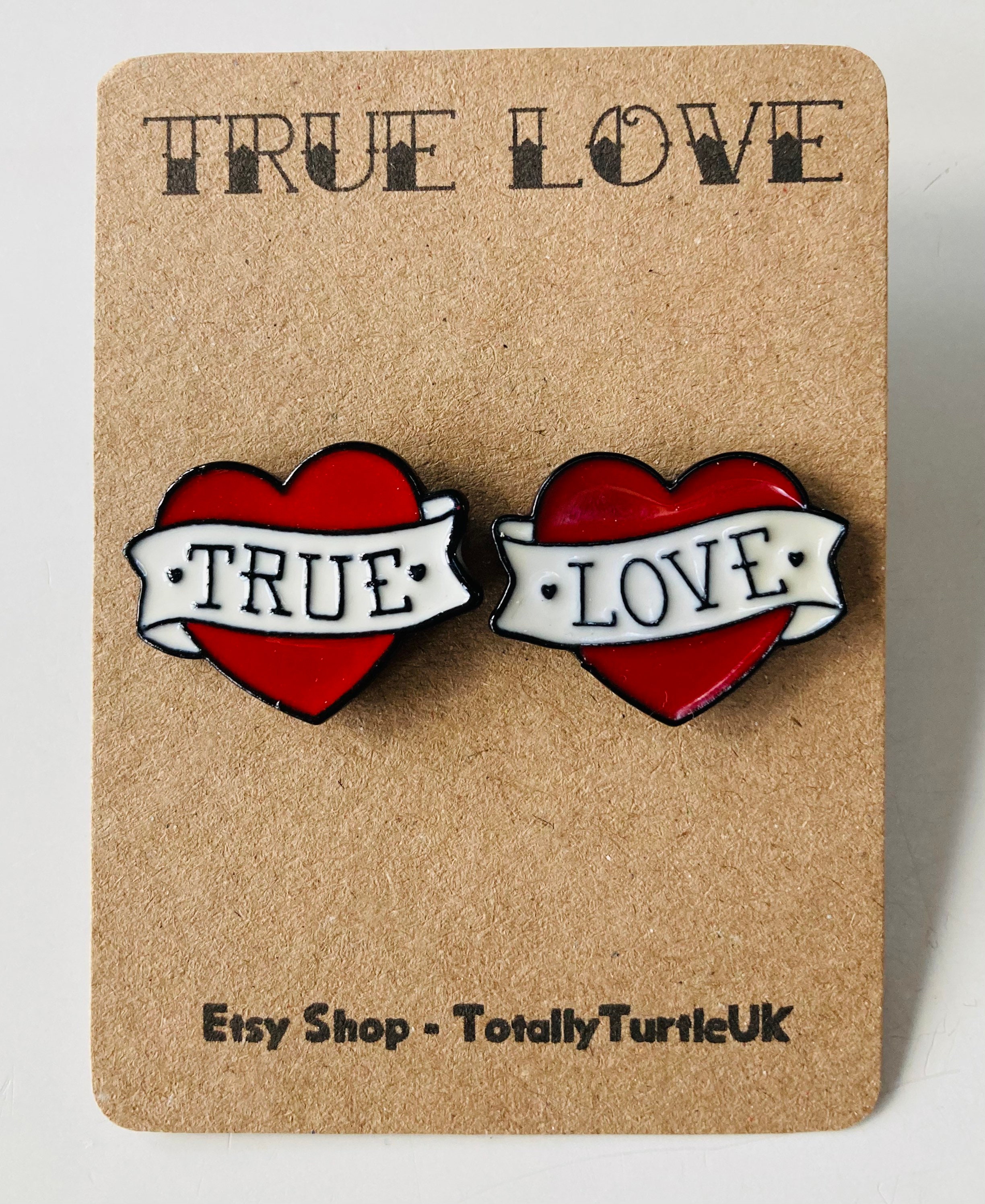 Love Heart True Love Pin Badges. Set of 2. Valentines/loved Etsy UK