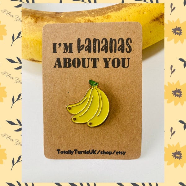 Bunch of bananas enamel pin badge cute gift