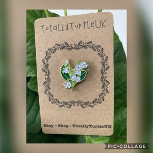 Lily enamel pin badge. Pretty little pin gift