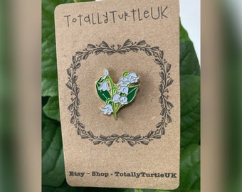 Lily enamel pin badge. Pretty little pin gift