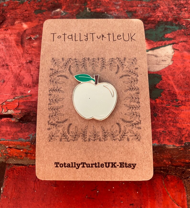 Red or green Apple enamel pin positivity/teacher gift image 5