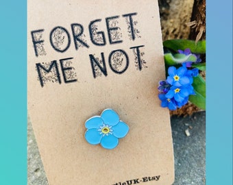 Forget me not enamel pin badge in memory remembrance bereavement pin