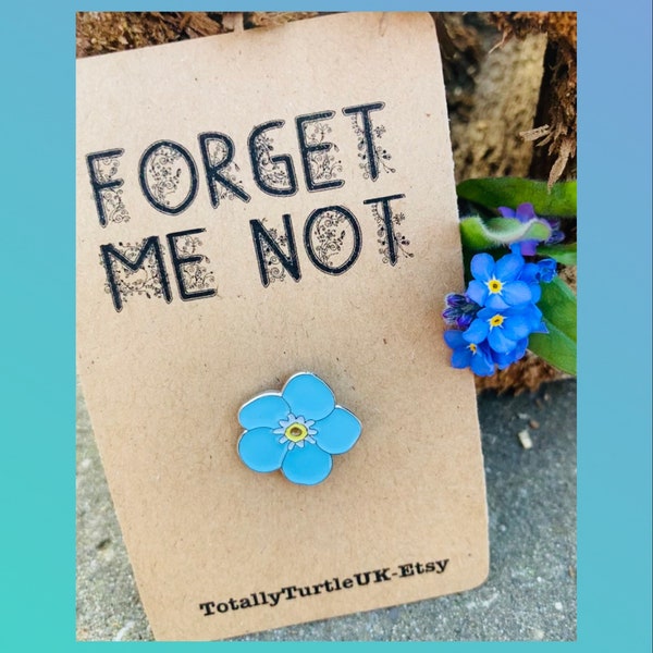 Forget me not enamel pin badge in memory remembrance bereavement pin