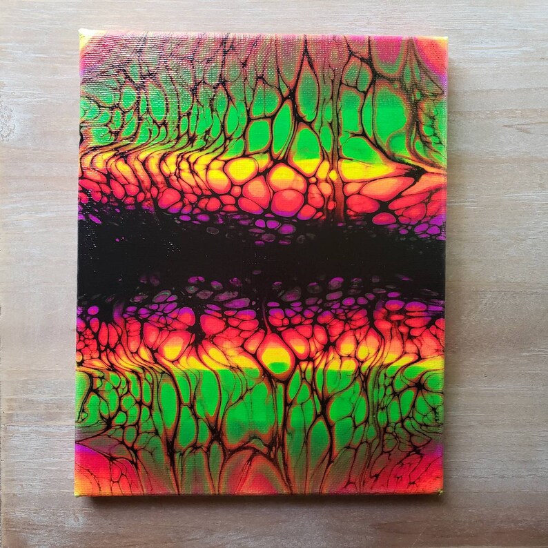 Fluorescent Acrylic Pour Glows Under Blacklight Etsy