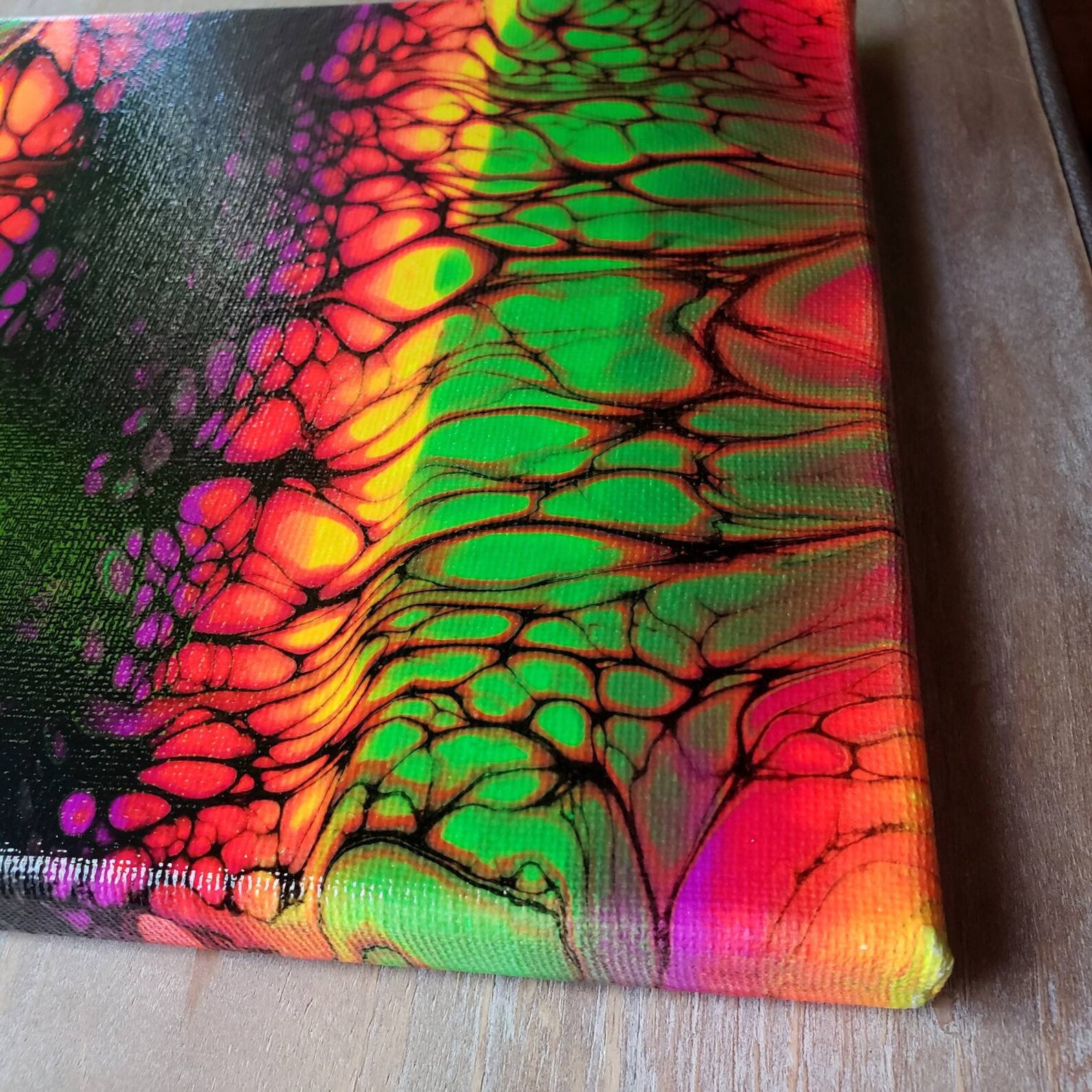 Fluorescent Acrylic Pour Glows Under Blacklight Etsy