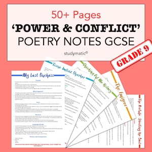 GCSE English Literature: 'power and Conflict' Poetry - Etsy UK
