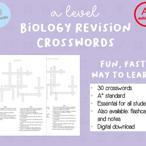 A-Level Biology Revision Crosswords