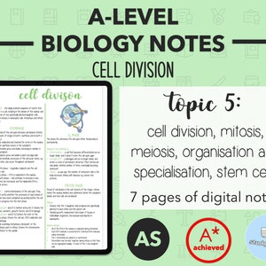 BIOLOGY NOTES A LEVEL: Cell Division