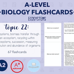 BIOLOGY FLASHCARDS A LEVEL: Ecosystems