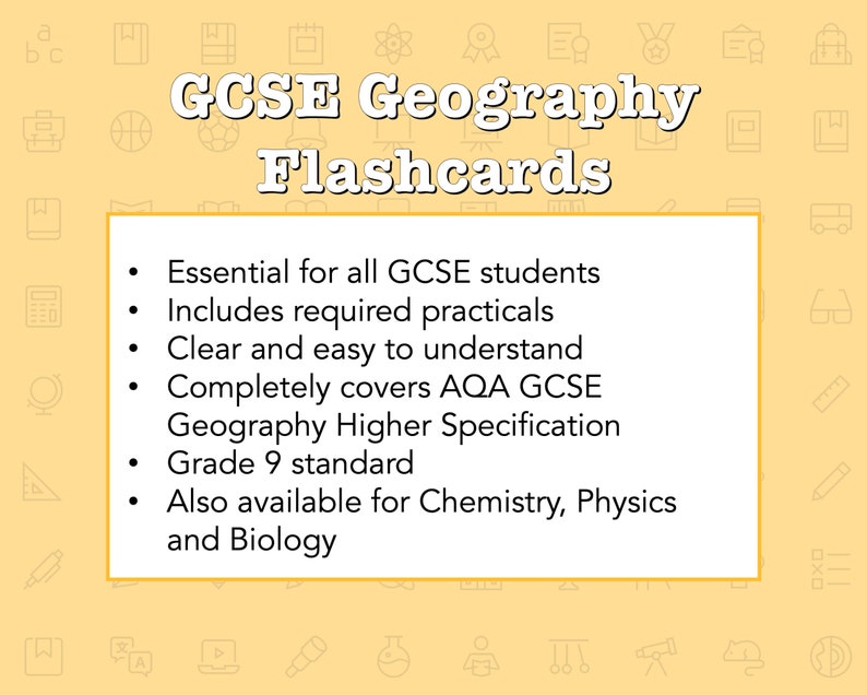 GCSE Geography Flashcards GRADE 9 Etsy.de