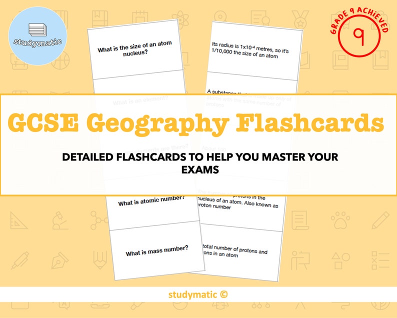 GCSE Geography Flashcards GRADE 9 Etsy UK