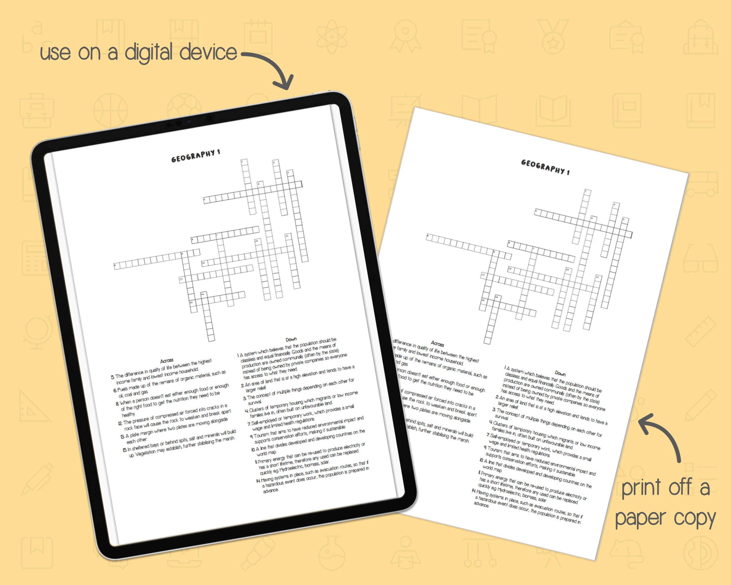 GCSE Geography Revision Crosswords Etsy
