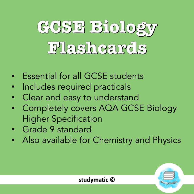 GCSE Biology Flashcards Etsy
