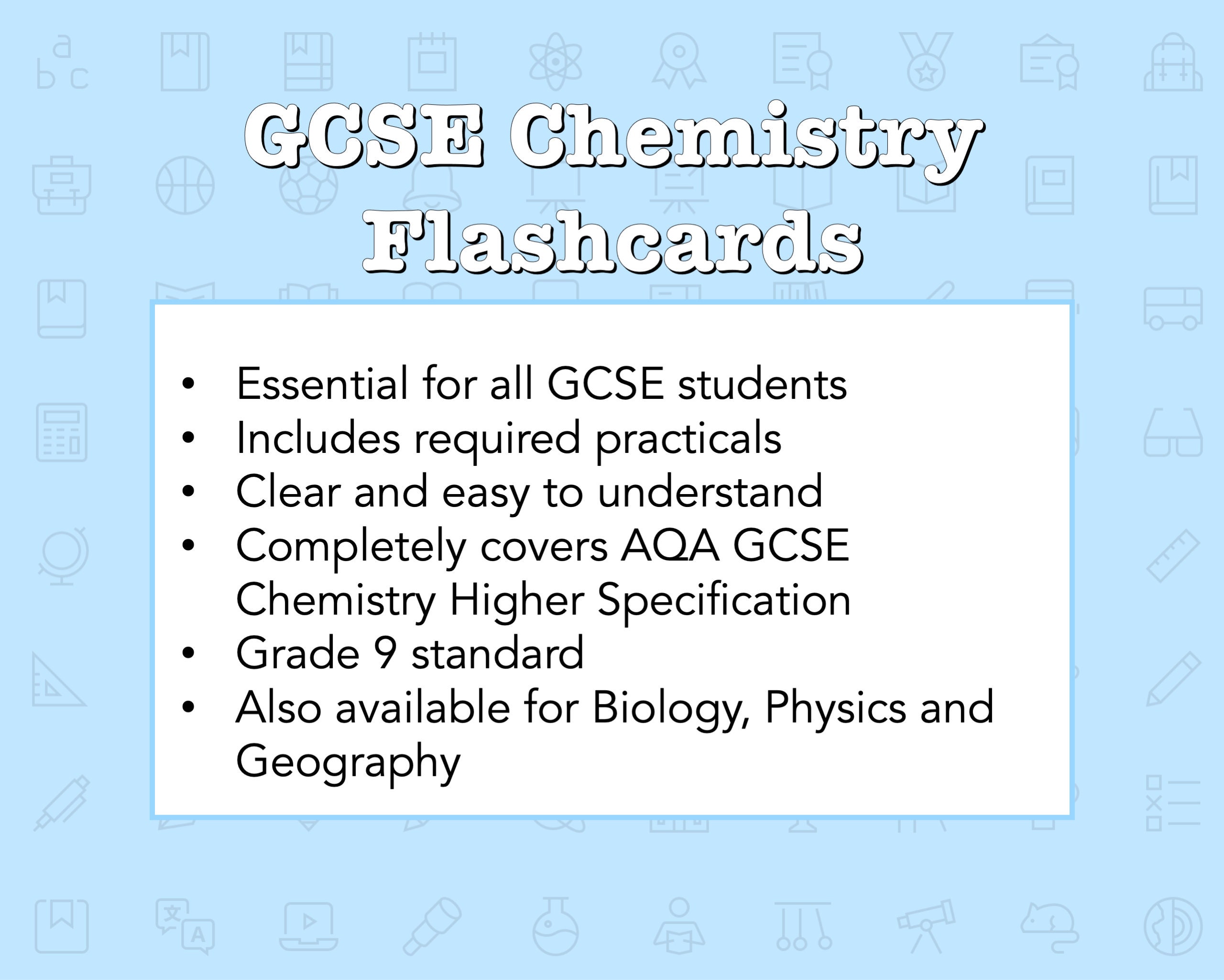GCSE Chemistry Flashcards Etsy UK