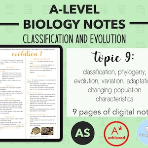 BIOLOGY NOTES A LEVEL: Classification and Evolution