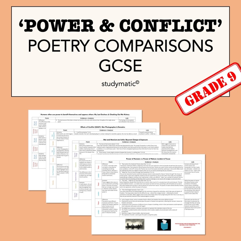 gcse poetry comparison essay example edexcel