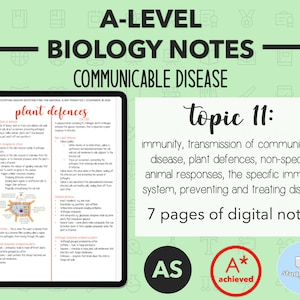 BIOLOGY NOTES A LEVEL: Communicable Disease