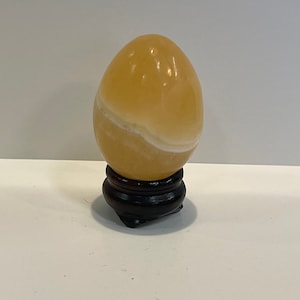 Vintage Miniature Alabaster Egg with Stand