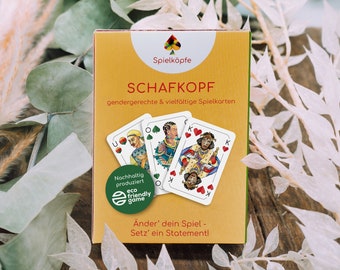 Playing Heads - Schafkopf Playing Cards - German Sheet: Unter – Ober – König*in