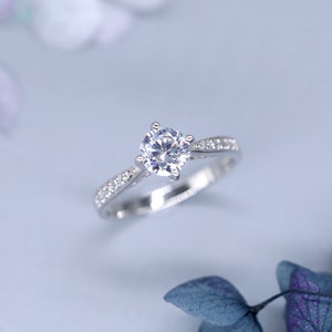 925 sterling silver promise ring for women 0.9 Ct zircon wedding ring