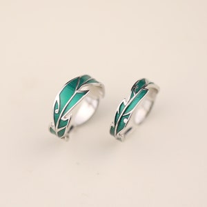 Customized Leaves Couple Rings his and hers rings promise ring personalized gift for her for couple 925 silver plated