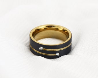 Aangepaste wolfraam 8 mm ring voor mannen beloven mannen ring voor hem gegraveerde ring gepersonaliseerd cadeau voor vader